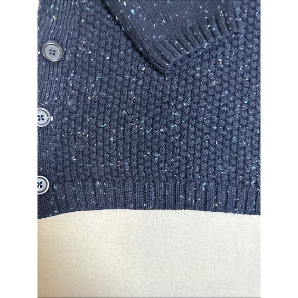 Talbots Womens Blue Speckled Knit Cotton Blend Pullover Sweater Size Med - Picture 3 of 8